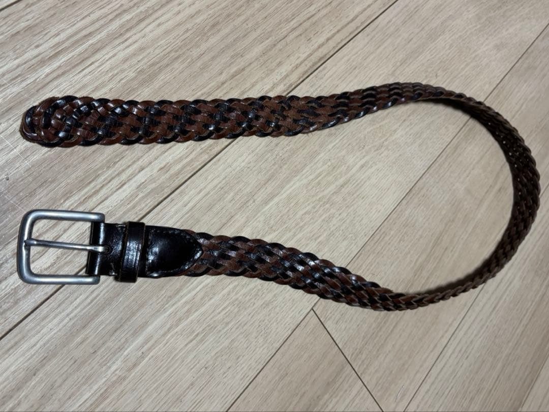 White house Cox レザーメッシュベルト