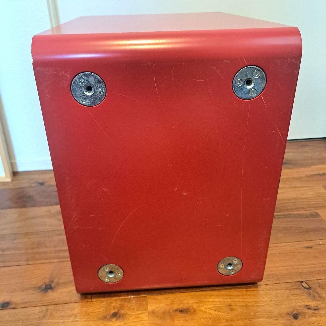 ミッドセンチュリー　スクエアボックス　　赤　モダン　木製