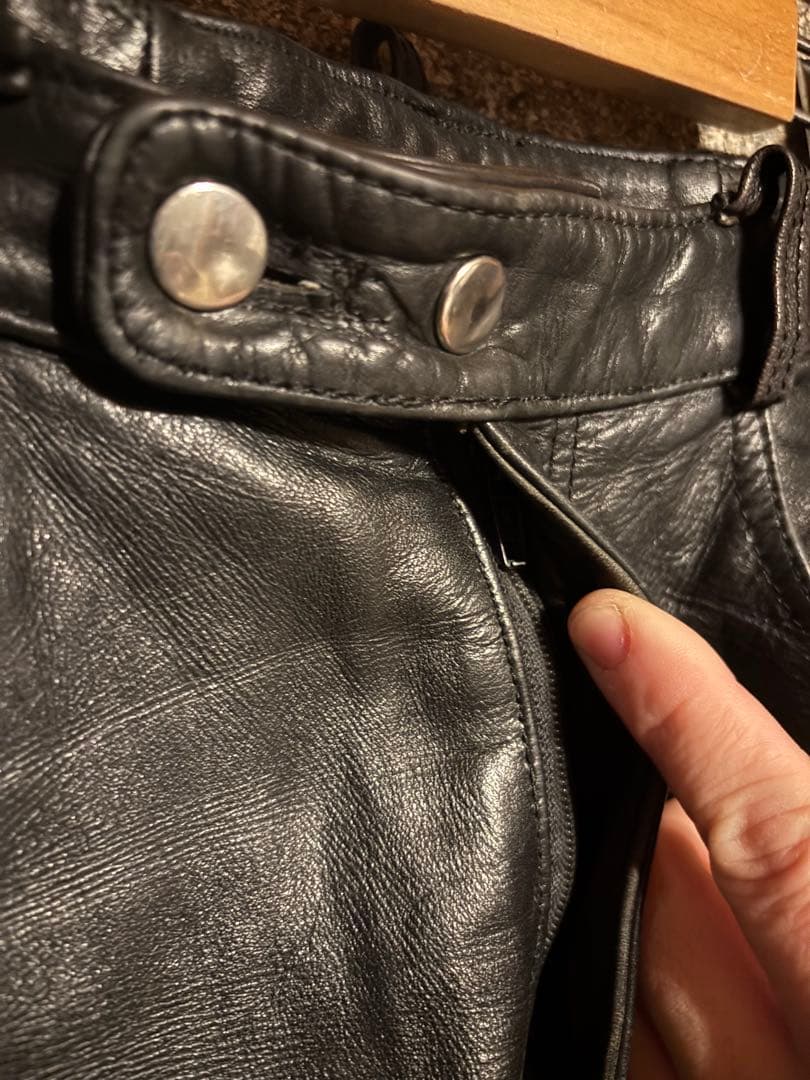 80s 90s レザー カーゴパンツ leather 黒 レア vintage