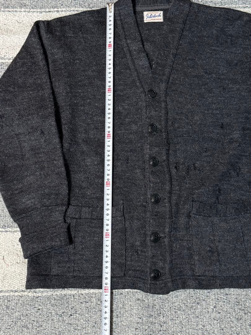 30s 40s カーディガン　ウール　ワークカーディガン