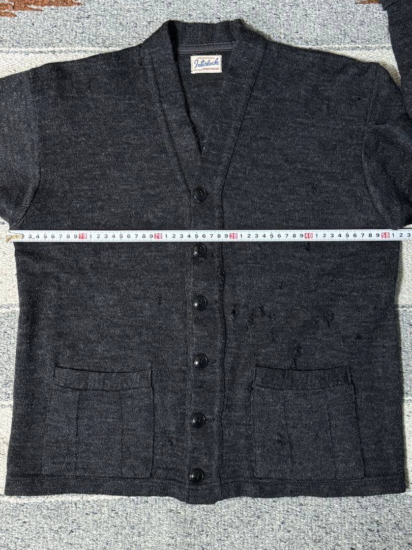 30s 40s カーディガン　ウール　ワークカーディガン