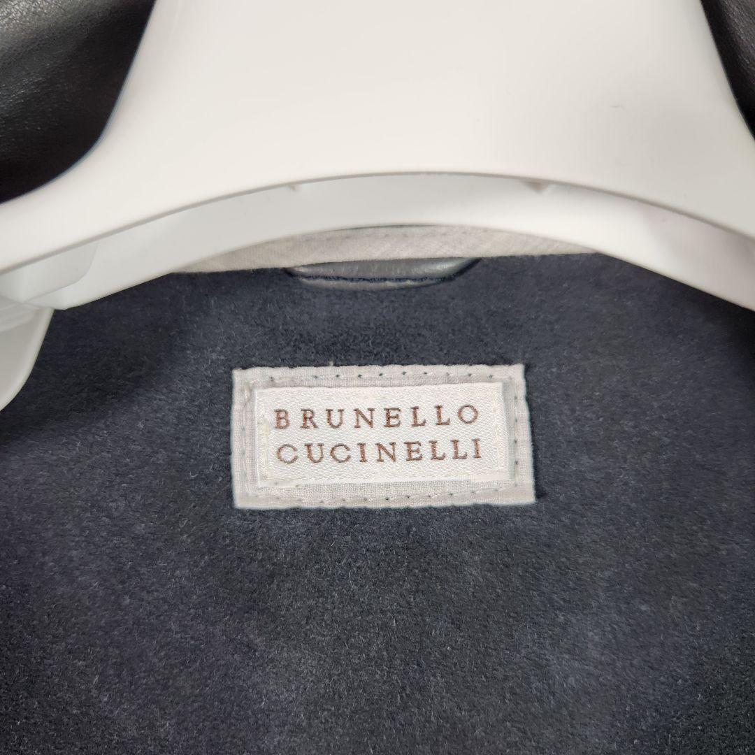 超高級 ブルネロクチネリ シングルライダース ラムレザー ダブルジップ M