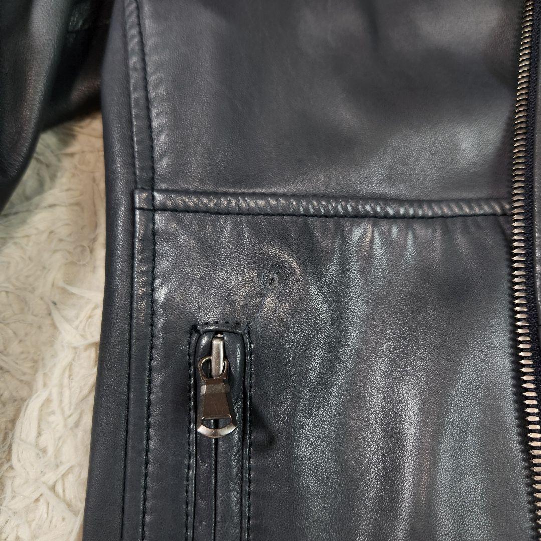 超高級 ブルネロクチネリ シングルライダース ラムレザー ダブルジップ M