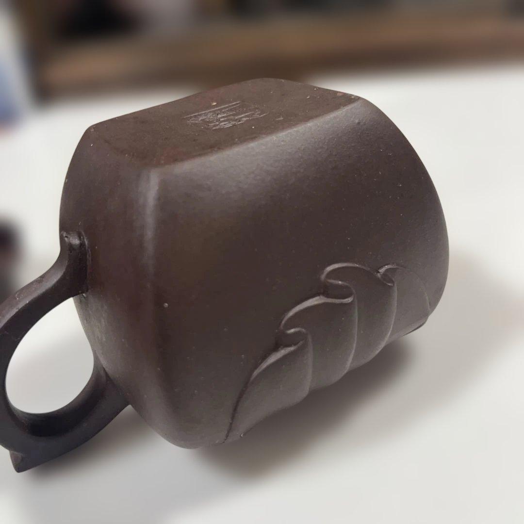 中国紫砂壶 急須　包袱形　朱泥 齊虹 銘