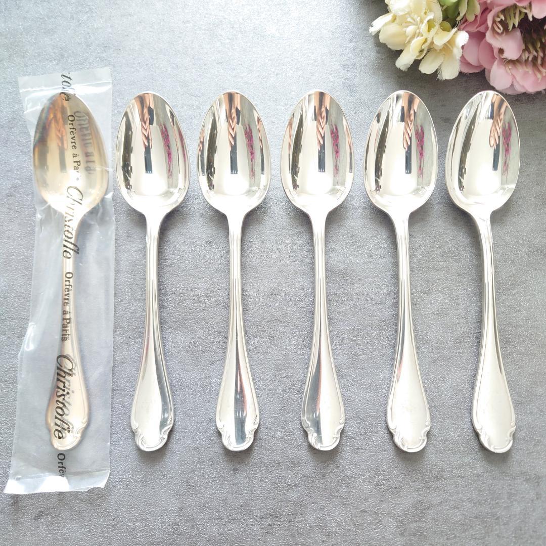 美品 クリストフル ポンパドール コーヒースプーン 未開封含む 6点