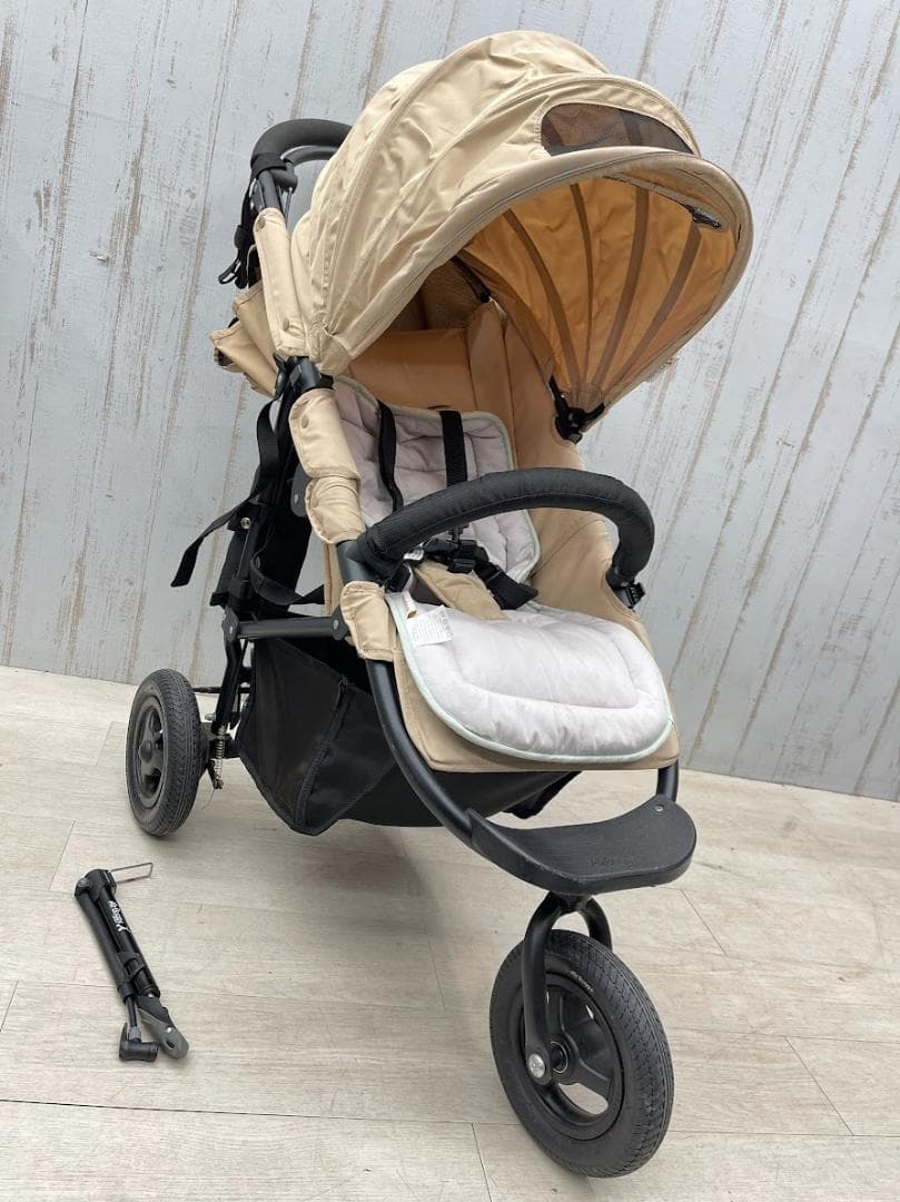 エアバギー ココブレーキ 三輪ベビーカー ベージュ エアポンプ 外出用品