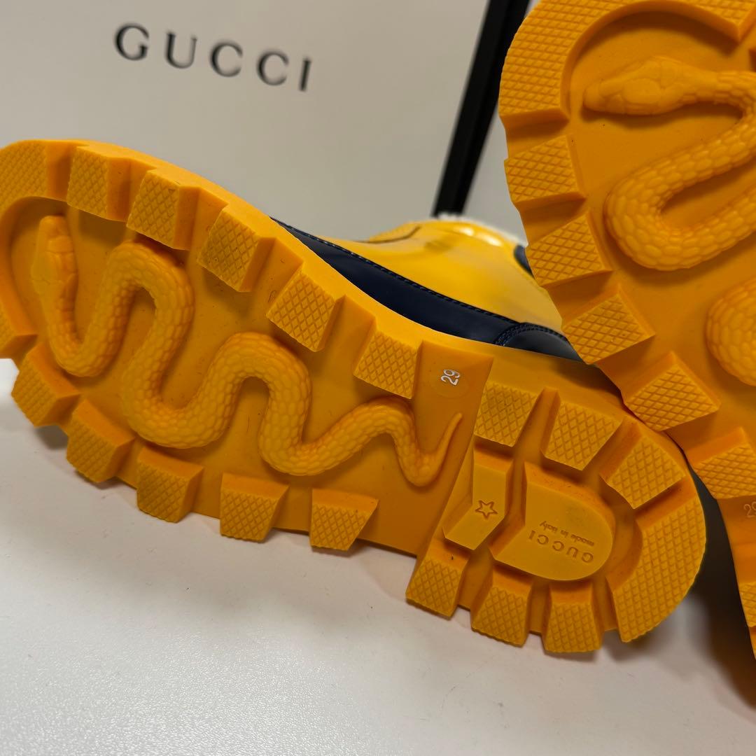 GUCCI キッズブーツ イエロー/ネイビー