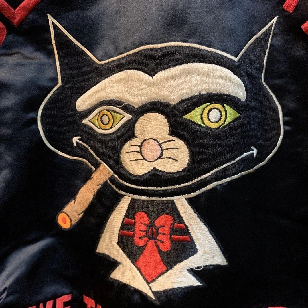 1970年代　USAF U-2 戦略偵察飛行隊　ブラックキャット スカジャン古着