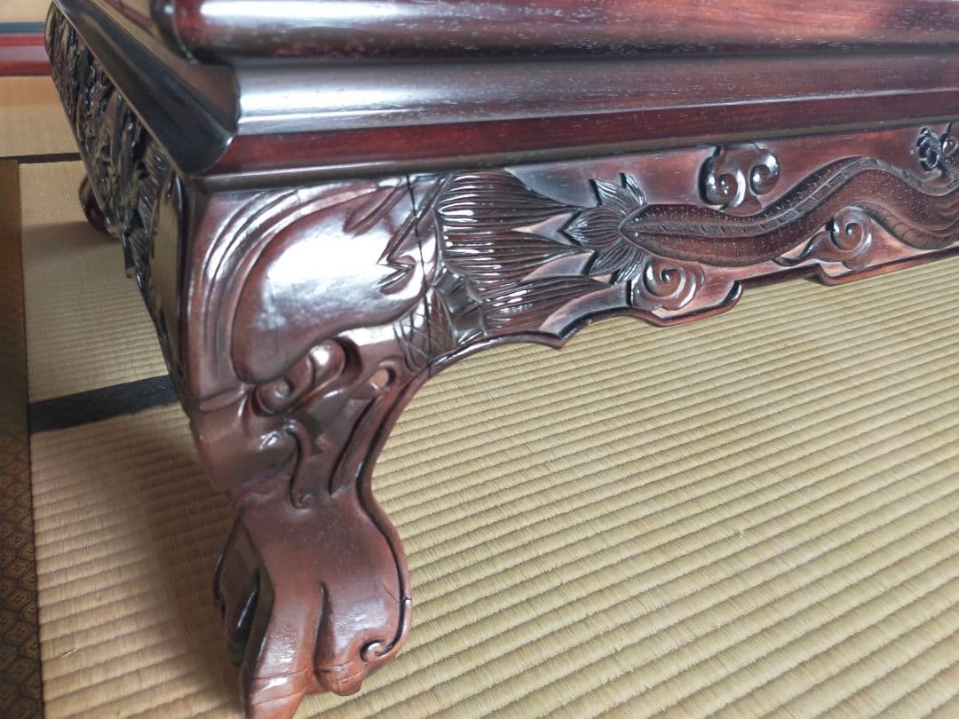 和製ビンテージ　座卓　花鳥図