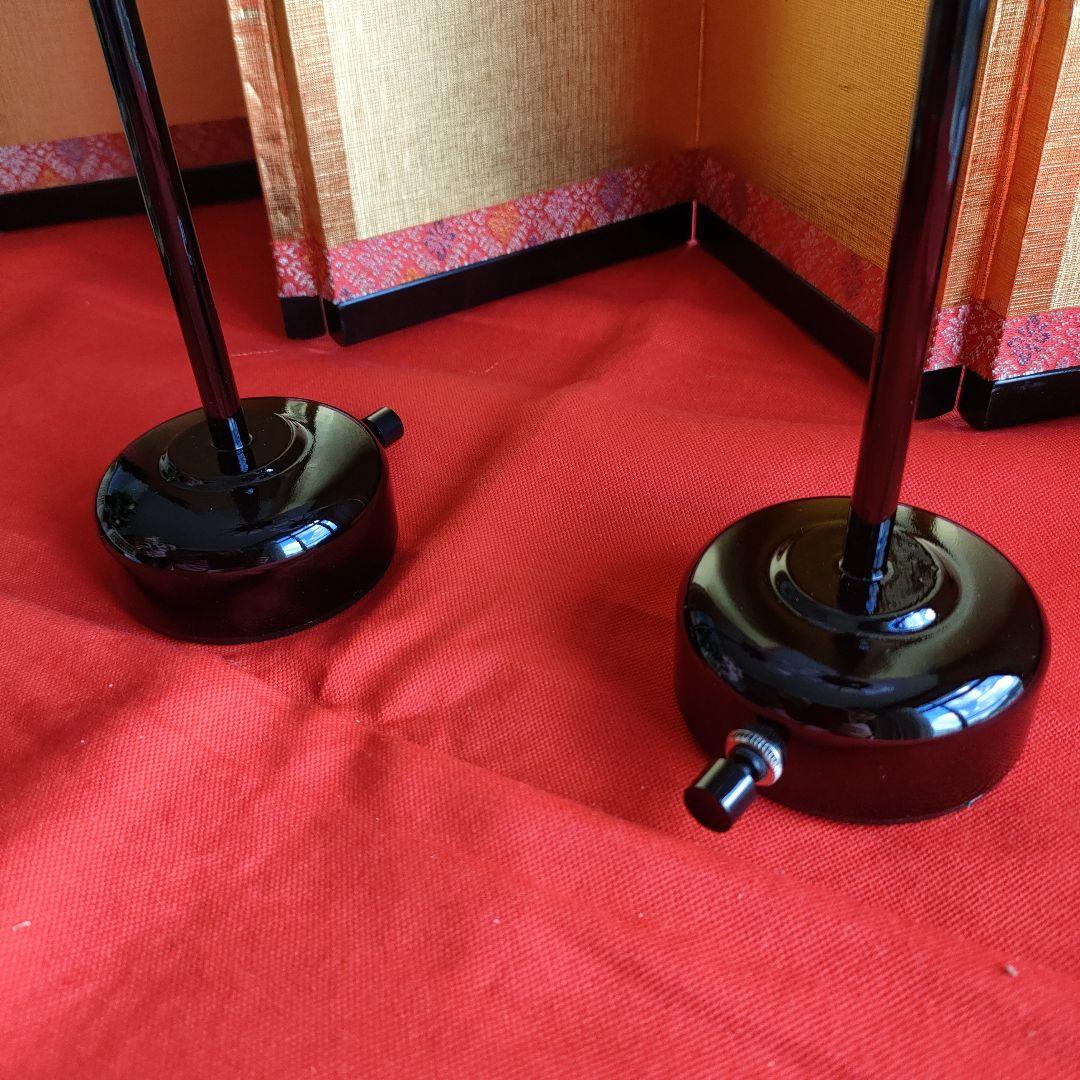 雛道具　雪洞　こはる13号黒塗コードレス(高さ36cm)　桜橘(高さ約21cm)