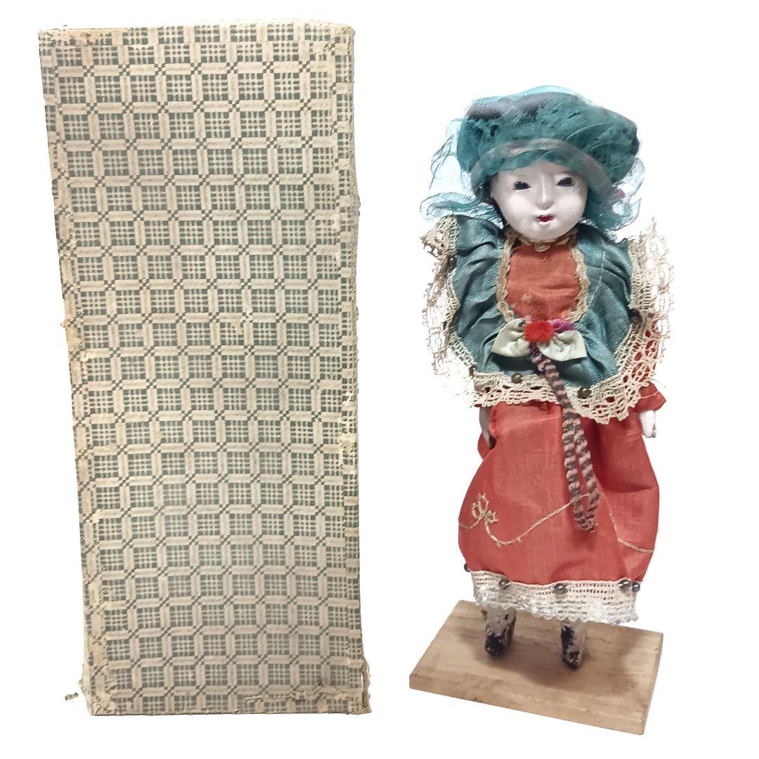 明治末〜大正初期 ビスクドール 木製ボディ アンティーク人形