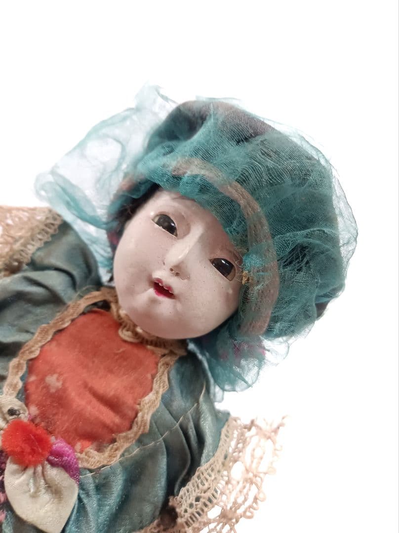 明治末〜大正初期 ビスクドール 木製ボディ アンティーク人形
