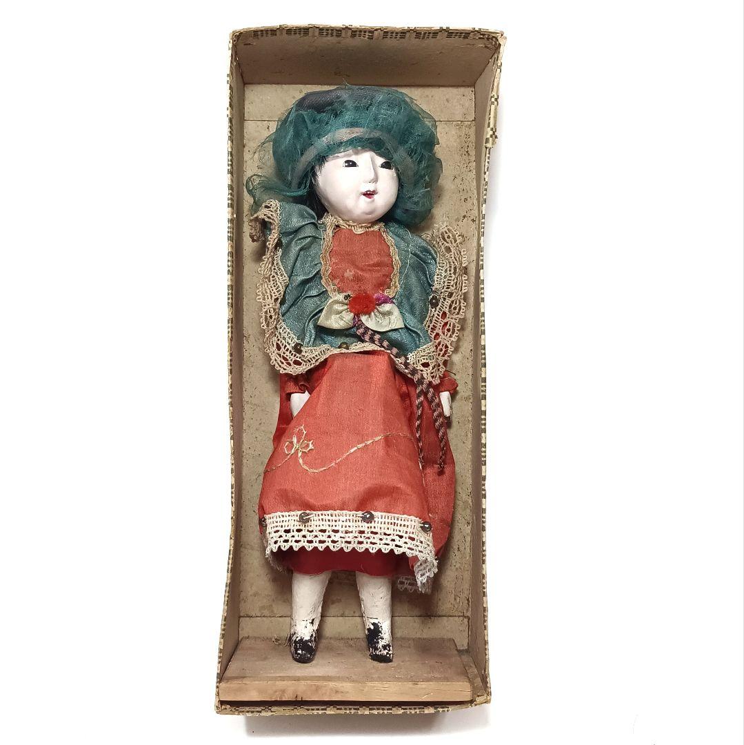 明治末〜大正初期 ビスクドール 木製ボディ アンティーク人形