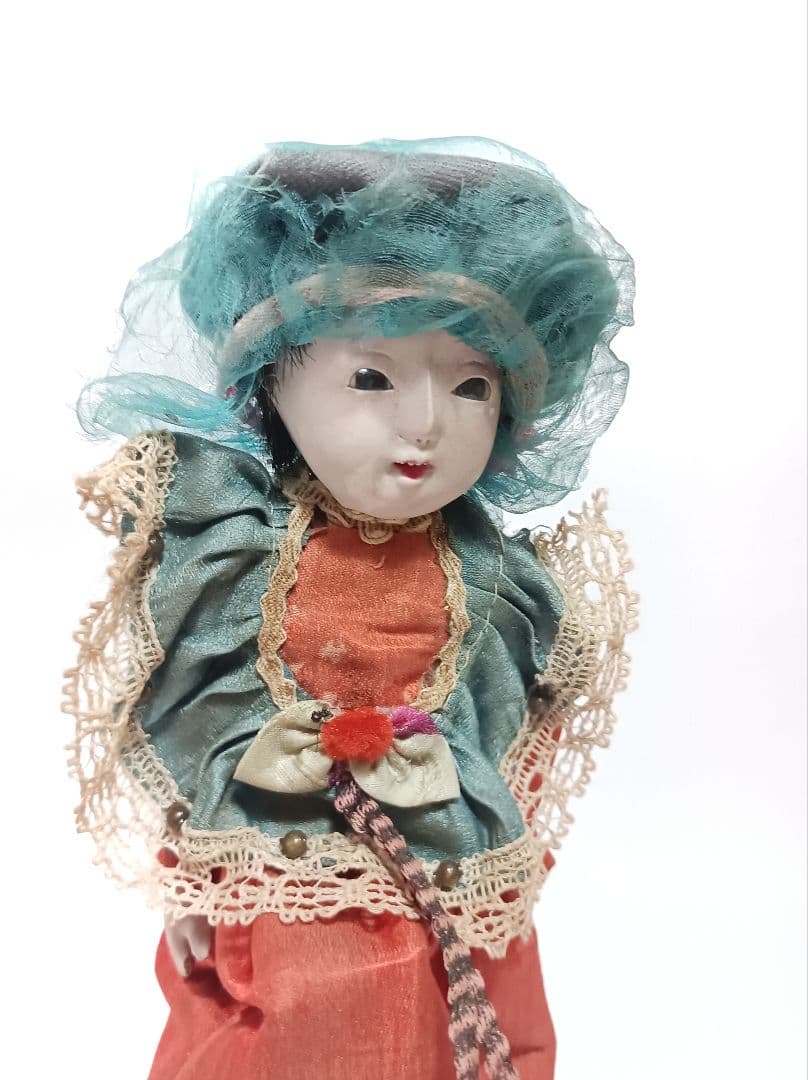 明治末〜大正初期 ビスクドール 木製ボディ アンティーク人形