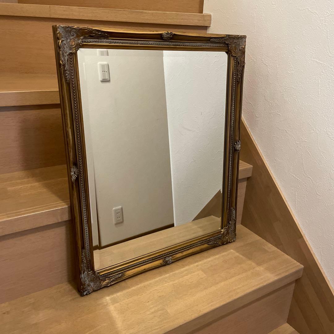 栄進物産　金縁　壁掛けミラー