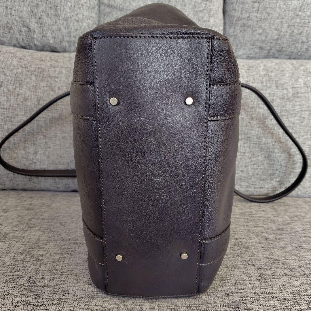 aniary アニアリ　シュリンクレザー 牛革 トートバッグ 保存袋　チャコール