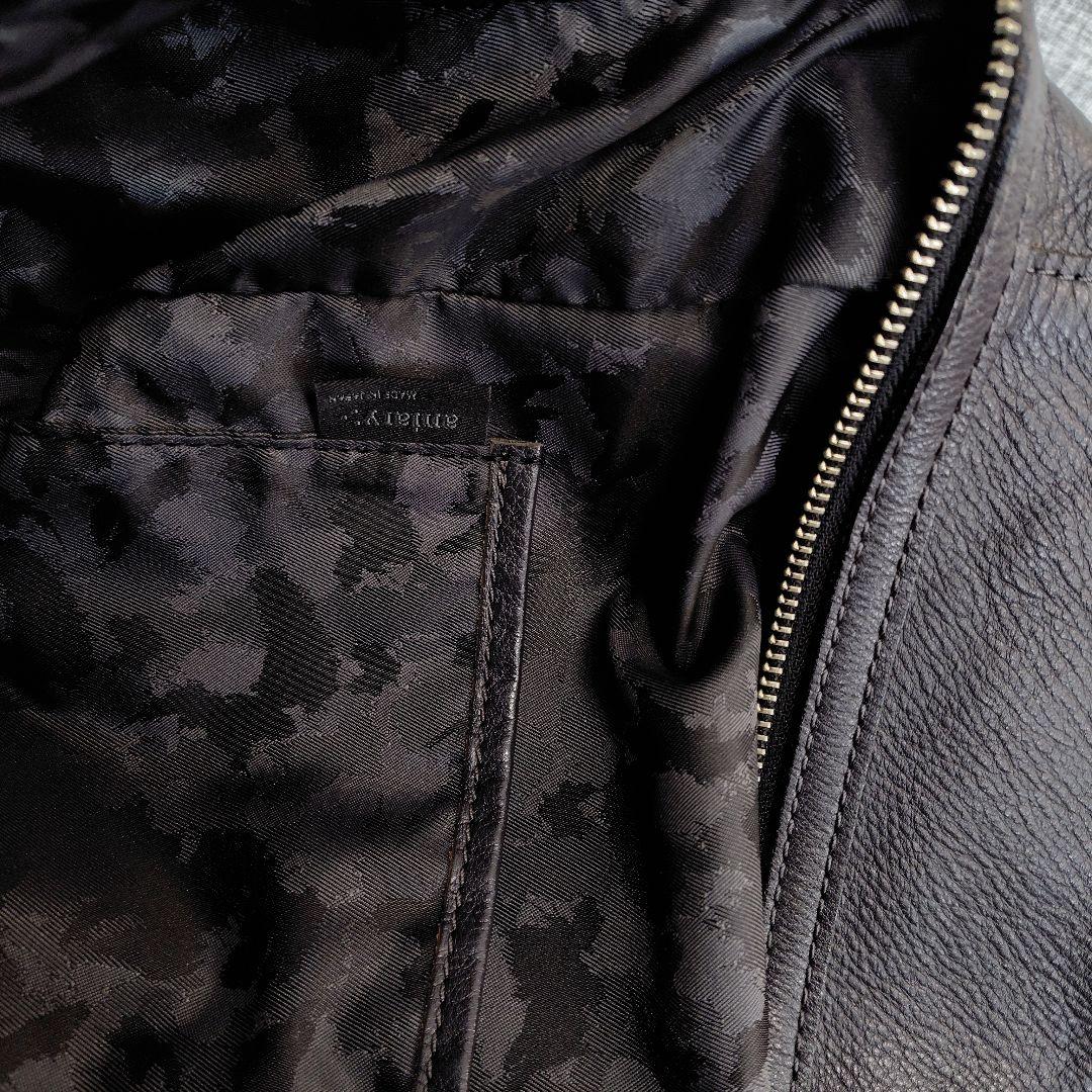 aniary アニアリ　シュリンクレザー 牛革 トートバッグ 保存袋　チャコール