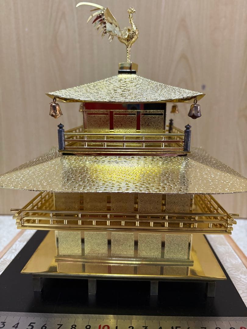 金閣寺風 金属製置物／高约さ23 cm
