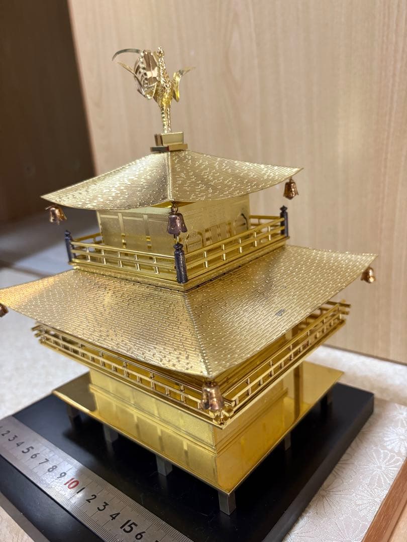 金閣寺風 金属製置物／高约さ23 cm