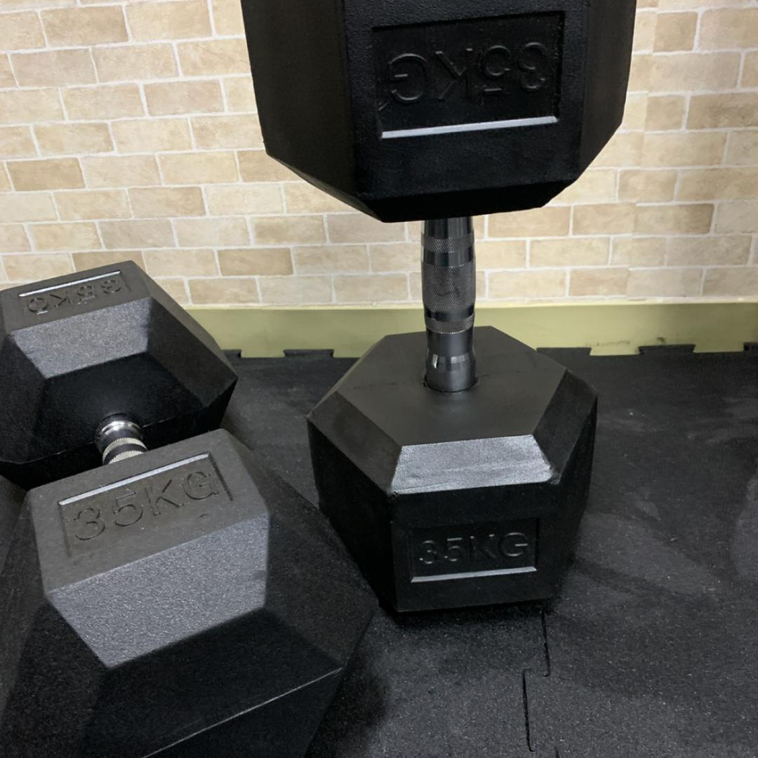 ラバー ヘックス ダンベル 37.5kg × 2個 セット