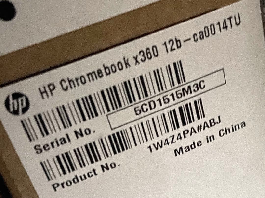 Chromebook本体 HP Chromebook x360 12b