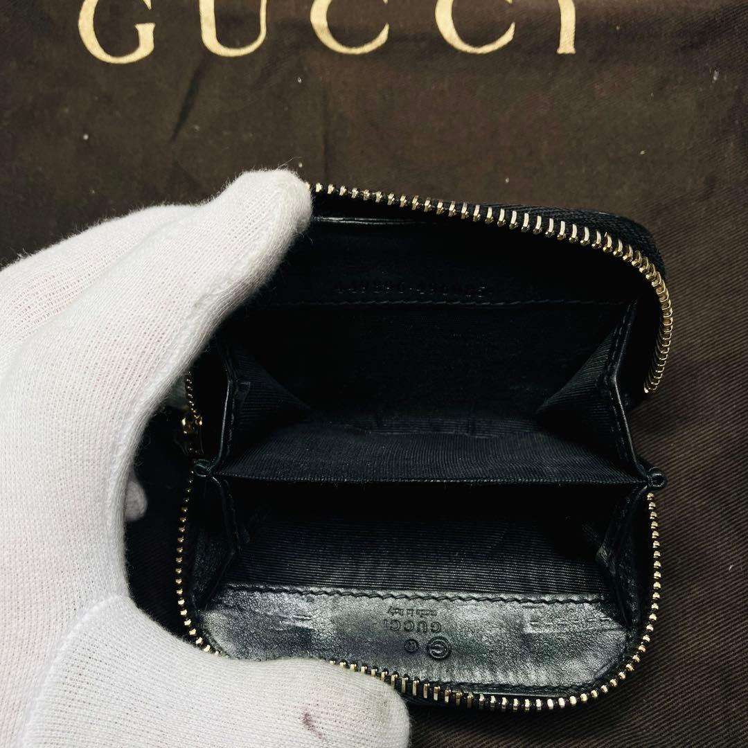 極美品　グッチ ケース GUCCI マイクログッチシマ ブラック 小銭入れ
