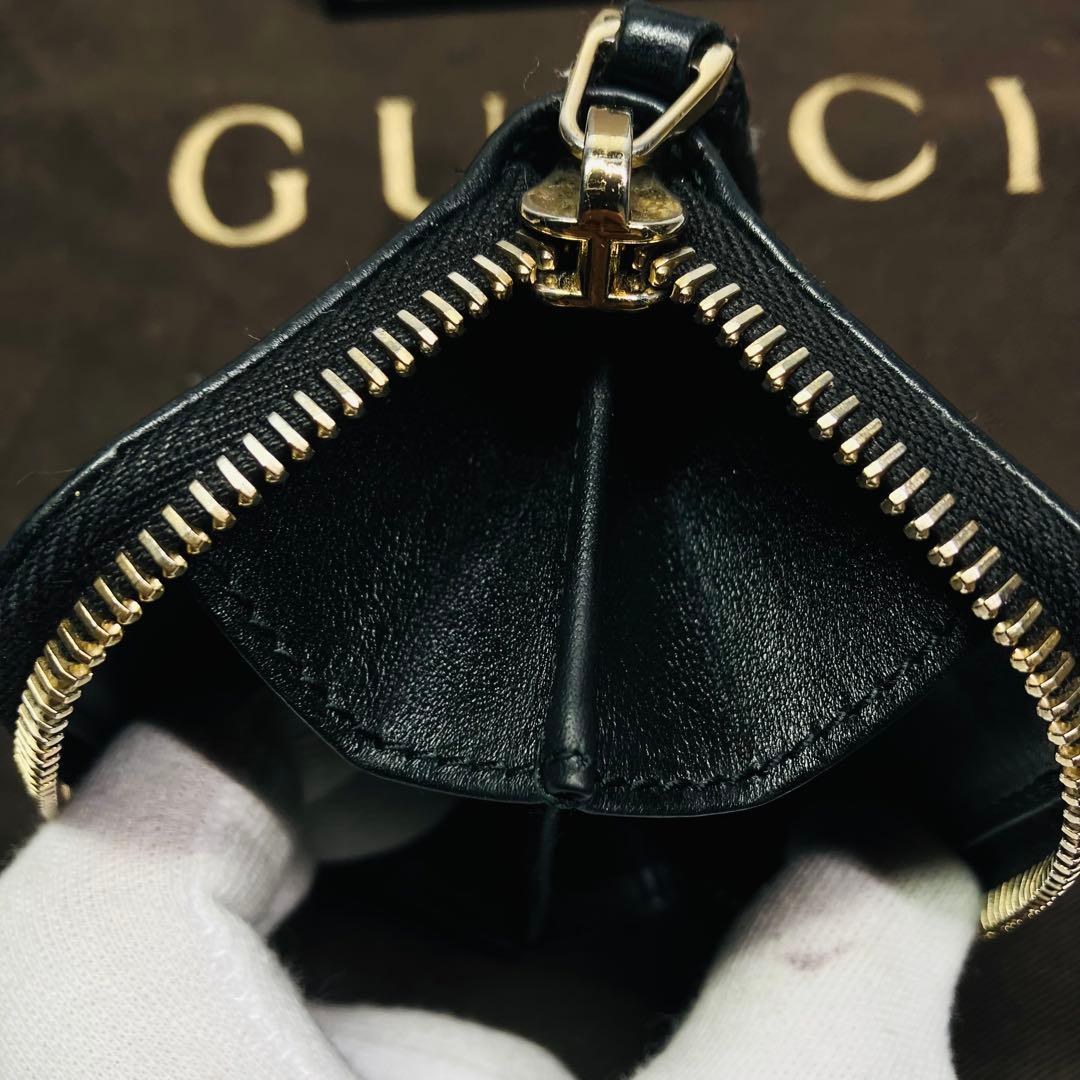 極美品　グッチ ケース GUCCI マイクログッチシマ ブラック 小銭入れ