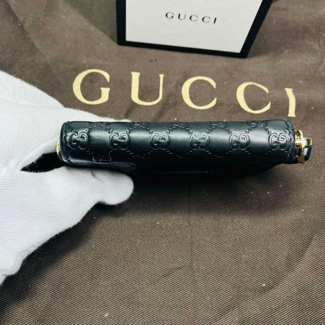 極美品　グッチ ケース GUCCI マイクログッチシマ ブラック 小銭入れ
