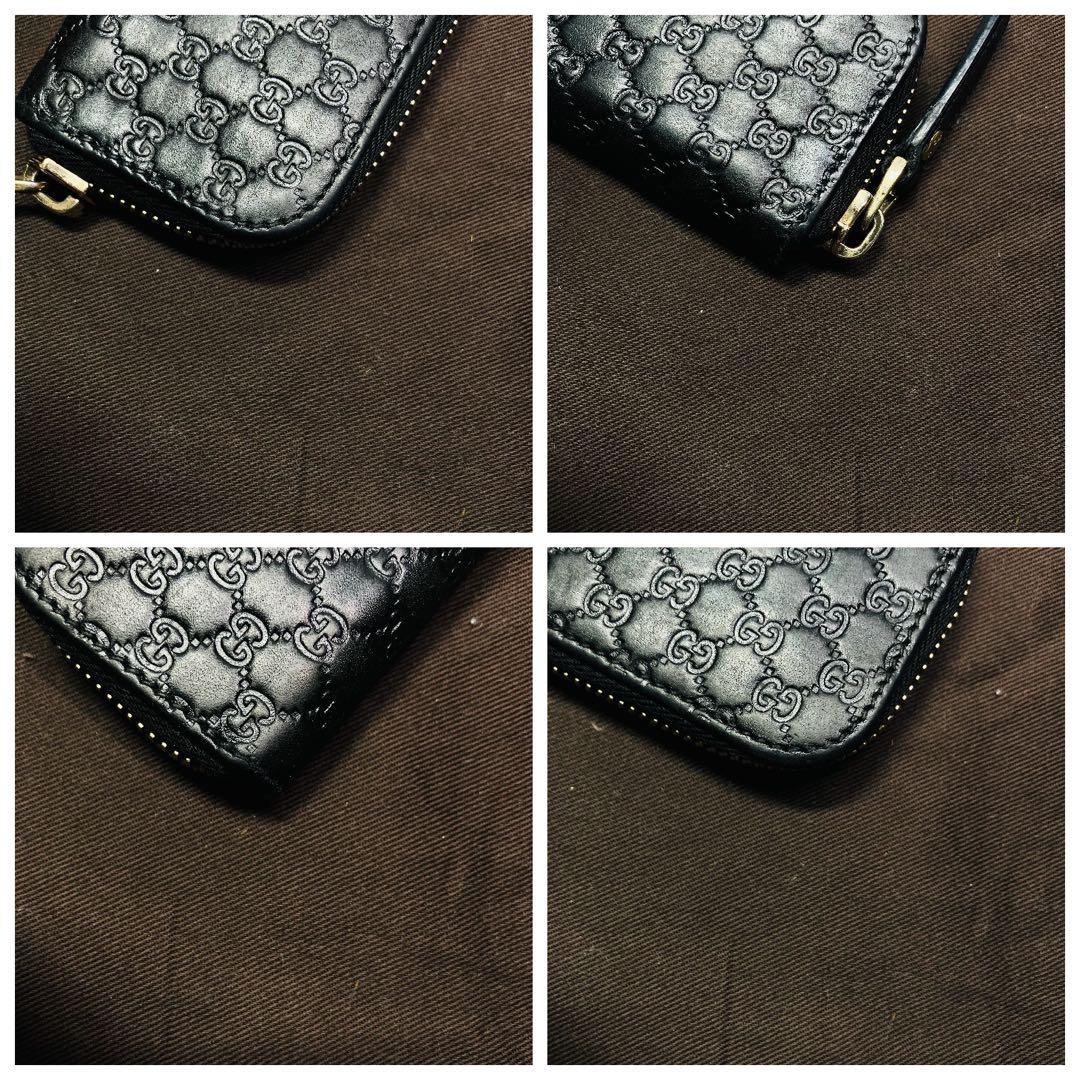 極美品　グッチ ケース GUCCI マイクログッチシマ ブラック 小銭入れ