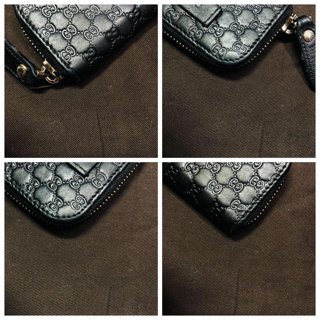 極美品　グッチ ケース GUCCI マイクログッチシマ ブラック 小銭入れ