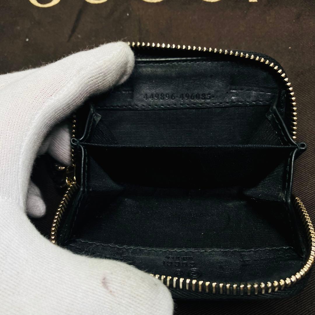 極美品　グッチ ケース GUCCI マイクログッチシマ ブラック 小銭入れ