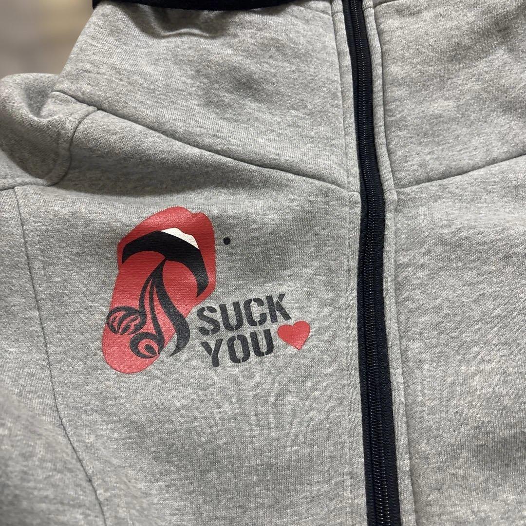 acid black cheryグレーパーカーフリーサイズ