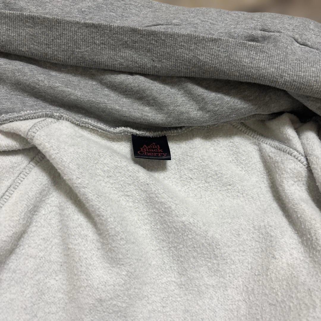 acid black cheryグレーパーカーフリーサイズ