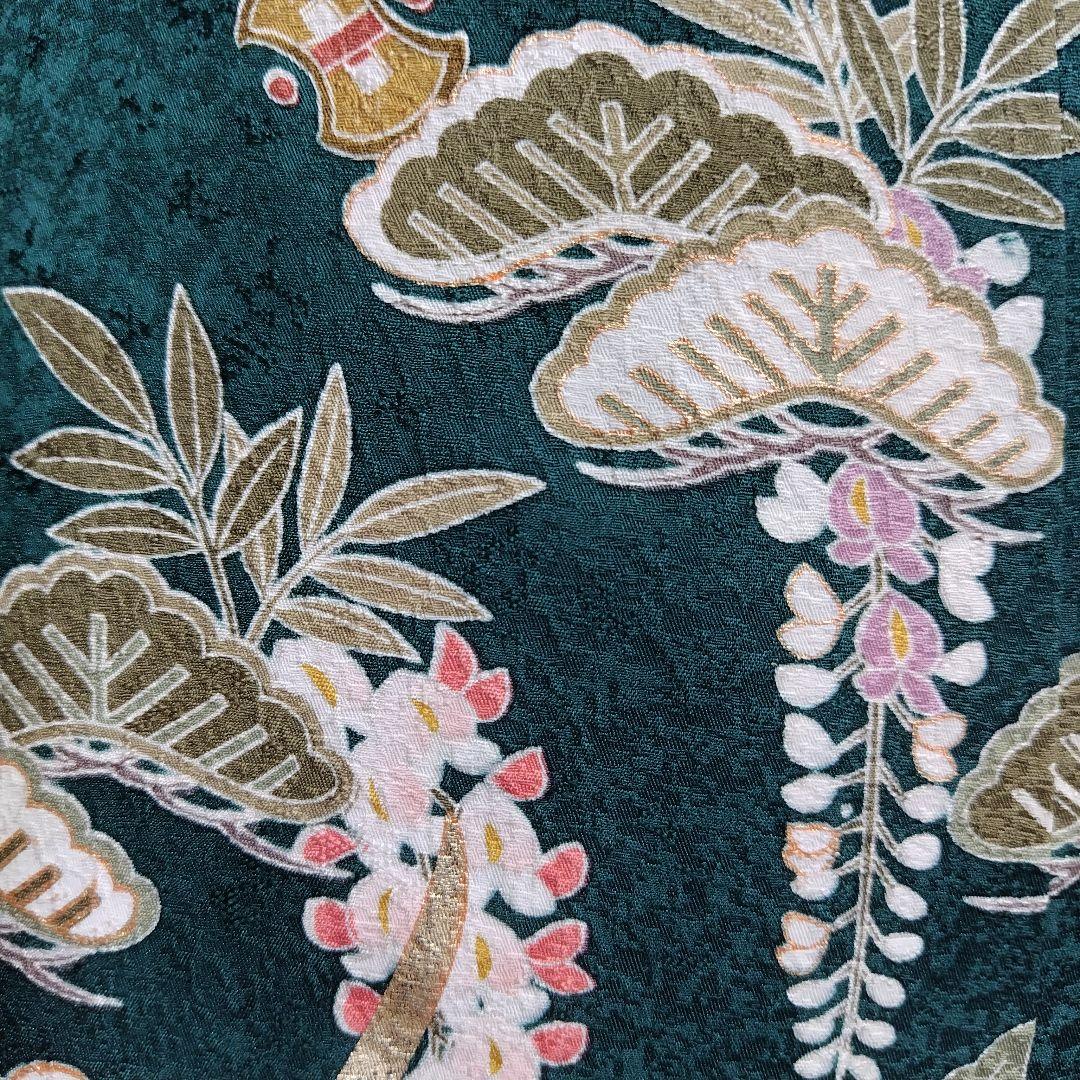 振袖フルセット(7点)・古典柄・金駒刺繍・金彩加工・宝尽くし・正絹