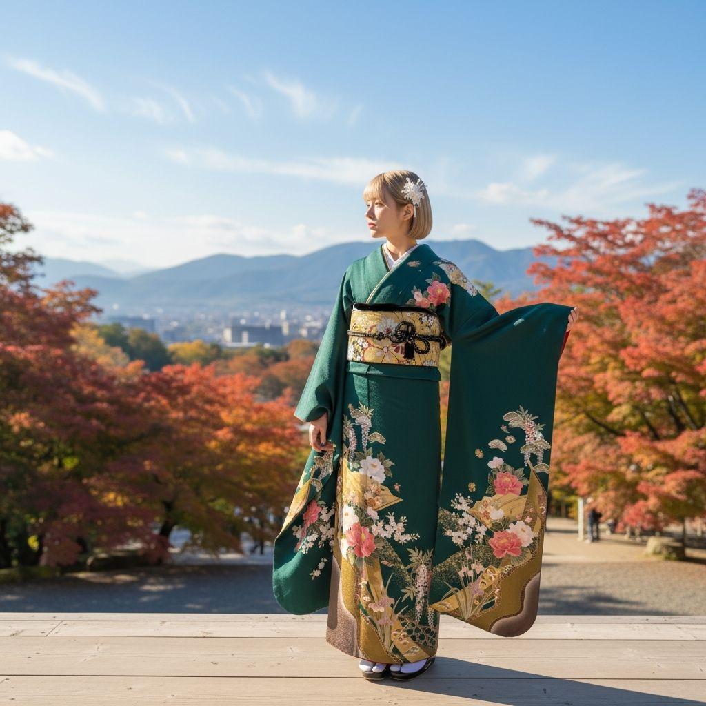 振袖フルセット(7点)・古典柄・金駒刺繍・金彩加工・宝尽くし・正絹