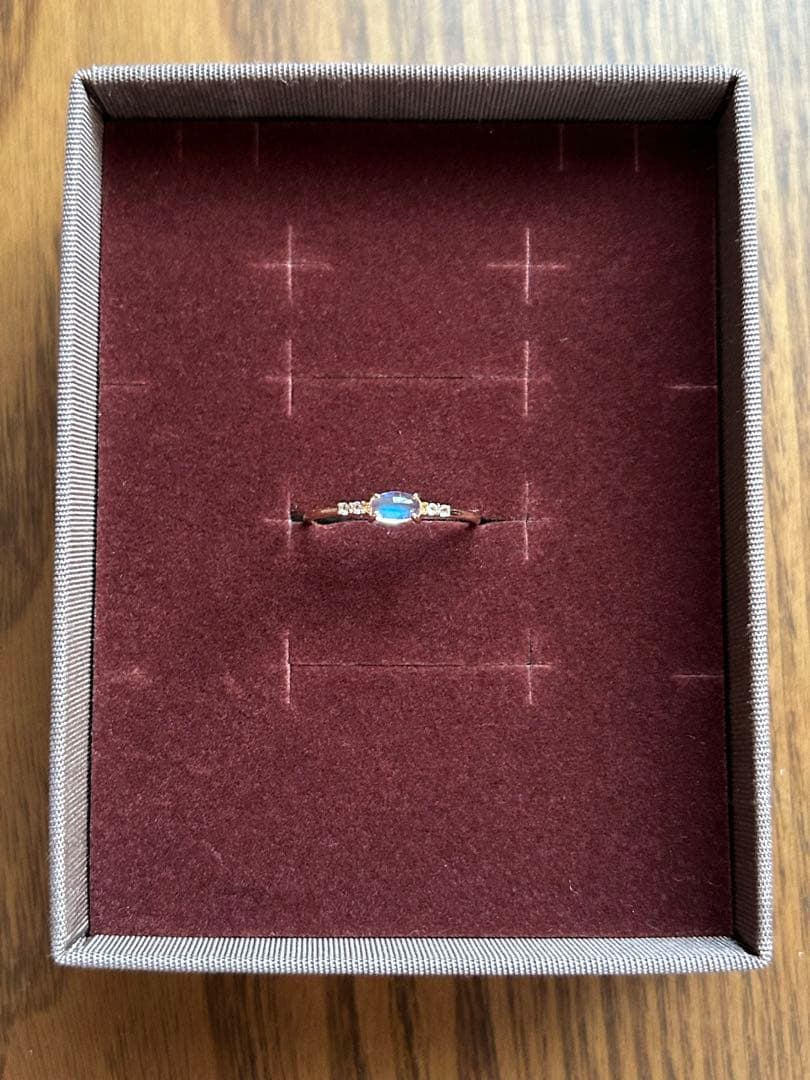 ete K10YG ムーンストーン／ホワイトトパーズリング　レイヤード