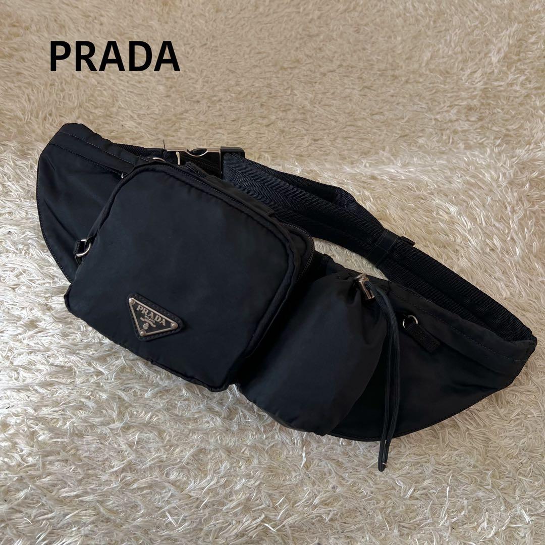 ☆美品☆PRADA プラダ　ボディーバック　ウエストポーチ　ブラック