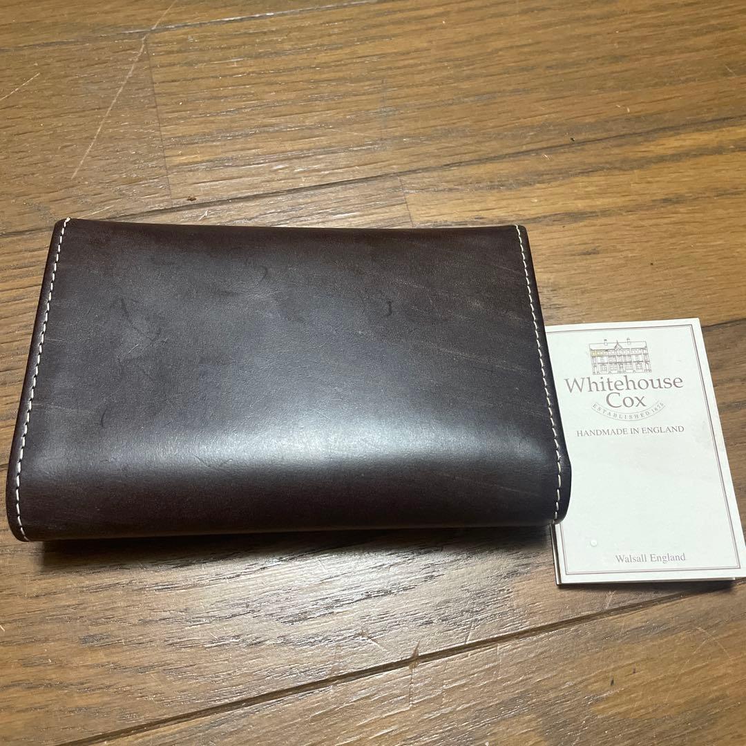 Whitehouse Cox 三つ折り財布 ダークブラウン✖️グリーン　箱なし