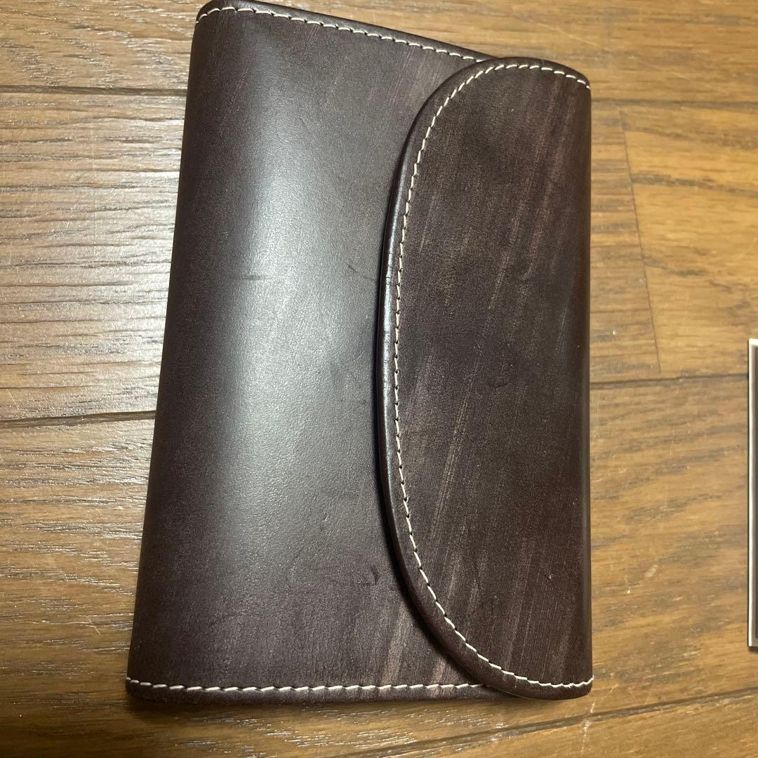 Whitehouse Cox 三つ折り財布 ダークブラウン✖️グリーン　箱なし