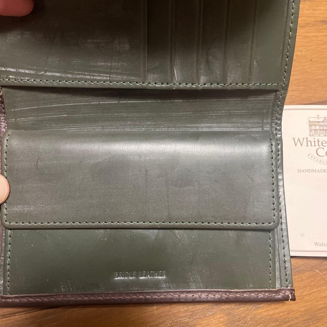 Whitehouse Cox 三つ折り財布 ダークブラウン✖️グリーン　箱なし