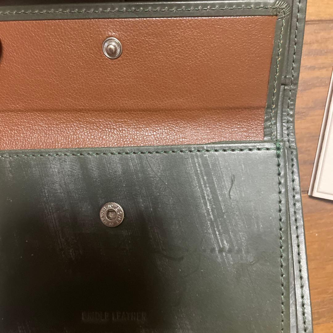 Whitehouse Cox 三つ折り財布 ダークブラウン✖️グリーン　箱なし