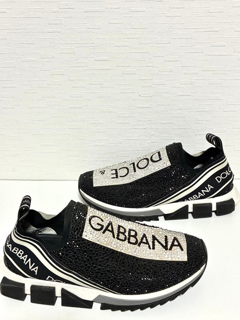 DOLCE&GABBANA スニーカー スパンコール ブラック シルバー 42