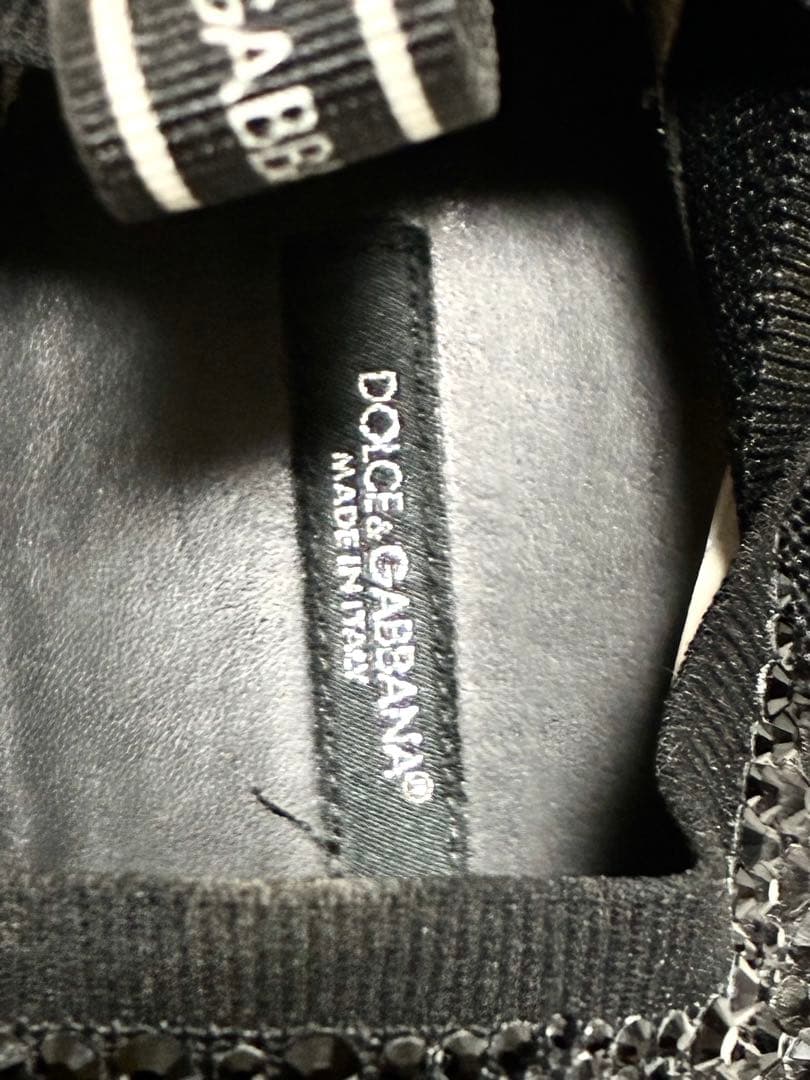 DOLCE&GABBANA スニーカー スパンコール ブラック シルバー 42