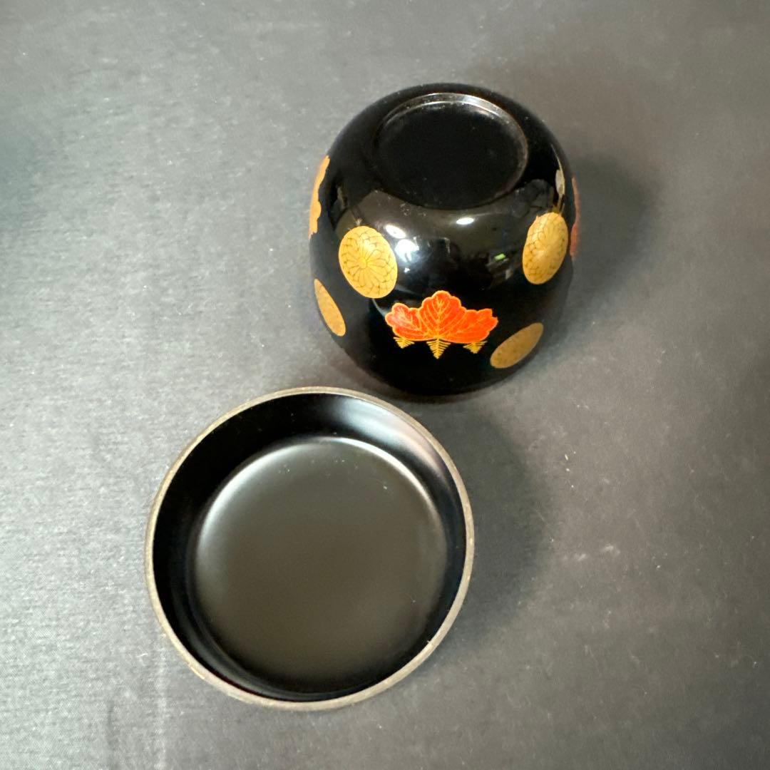 E982 送料無料　金彩蒔絵　棗　在銘　茶道具　茶室　茶道　共箱