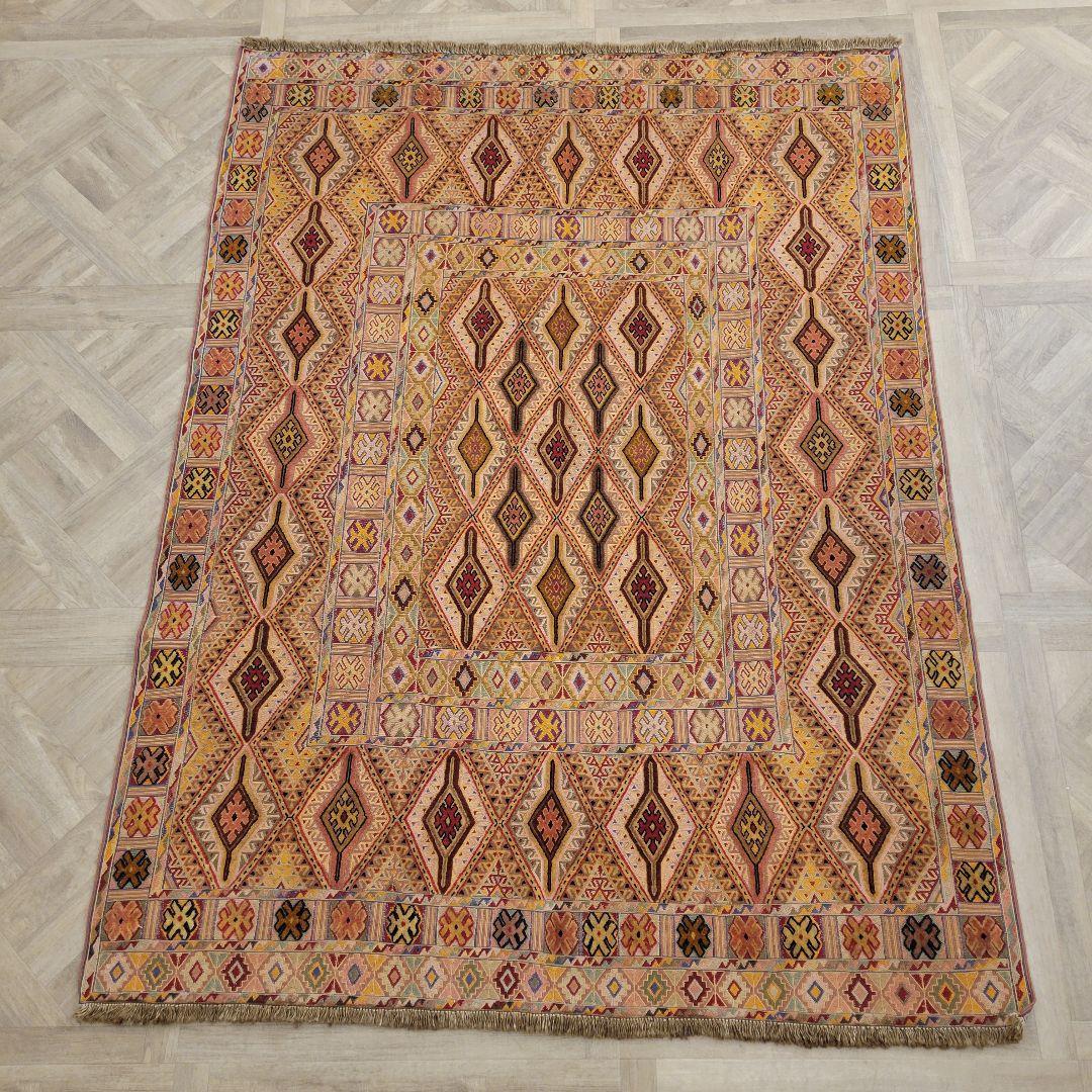 127x169cmアフガニスタン手織りキリム(359)カーペット・じゅうたんラグ