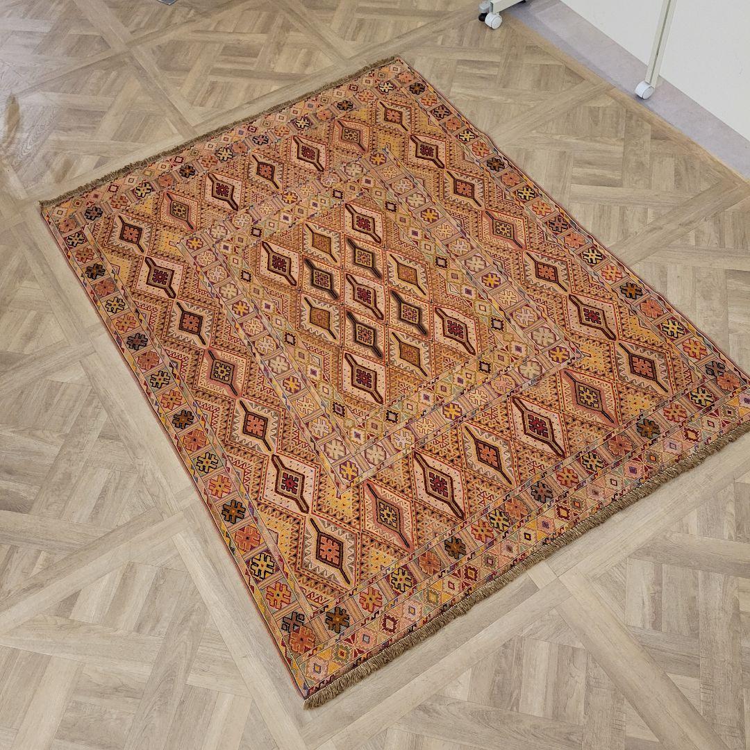 127x169cmアフガニスタン手織りキリム(359)カーペット・じゅうたんラグ