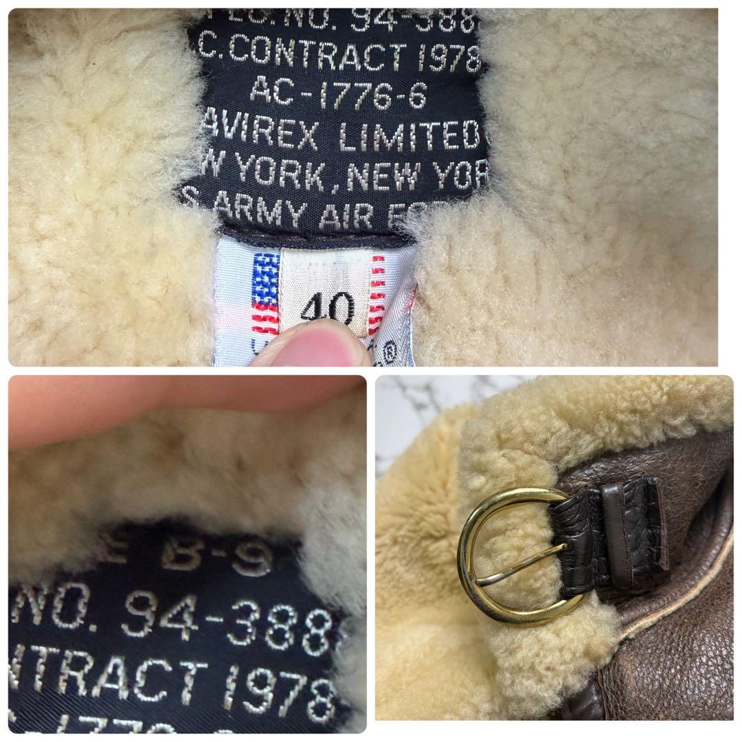 雰囲気抜群✨アヴィレックス B-9 フライトジャケット ムートン 40size