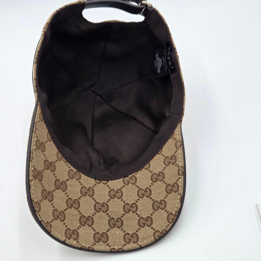 【極美品】グッチ　Gucci GG柄　ベージュ　キャンバス ベースボールキャップ