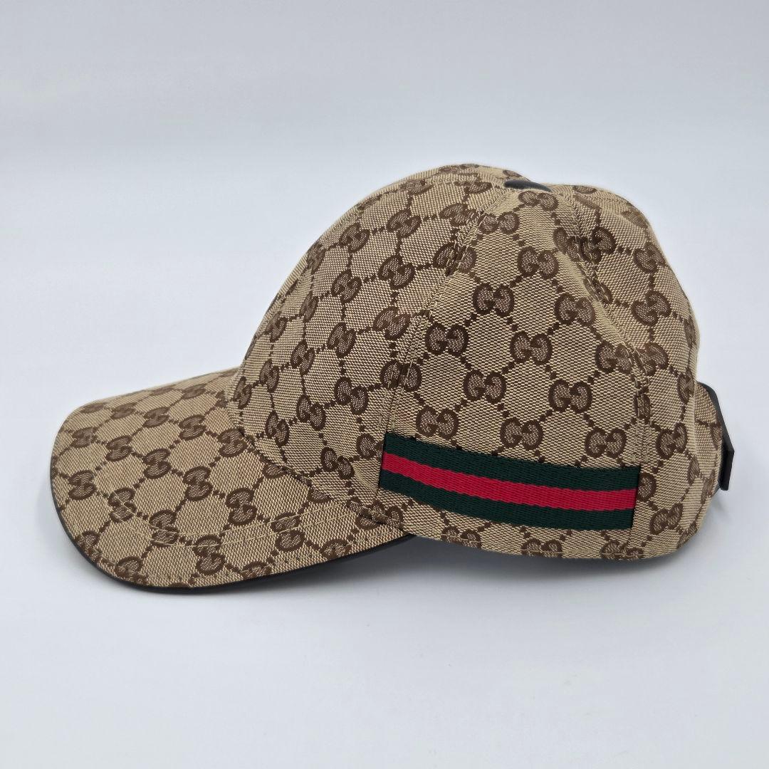 【極美品】グッチ　Gucci GG柄　ベージュ　キャンバス ベースボールキャップ