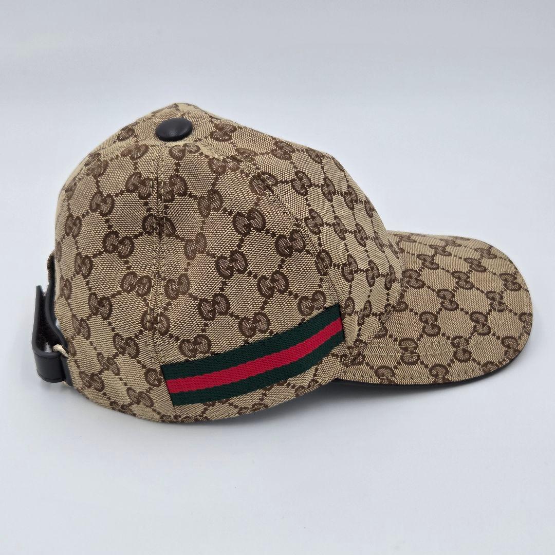 【極美品】グッチ　Gucci GG柄　ベージュ　キャンバス ベースボールキャップ